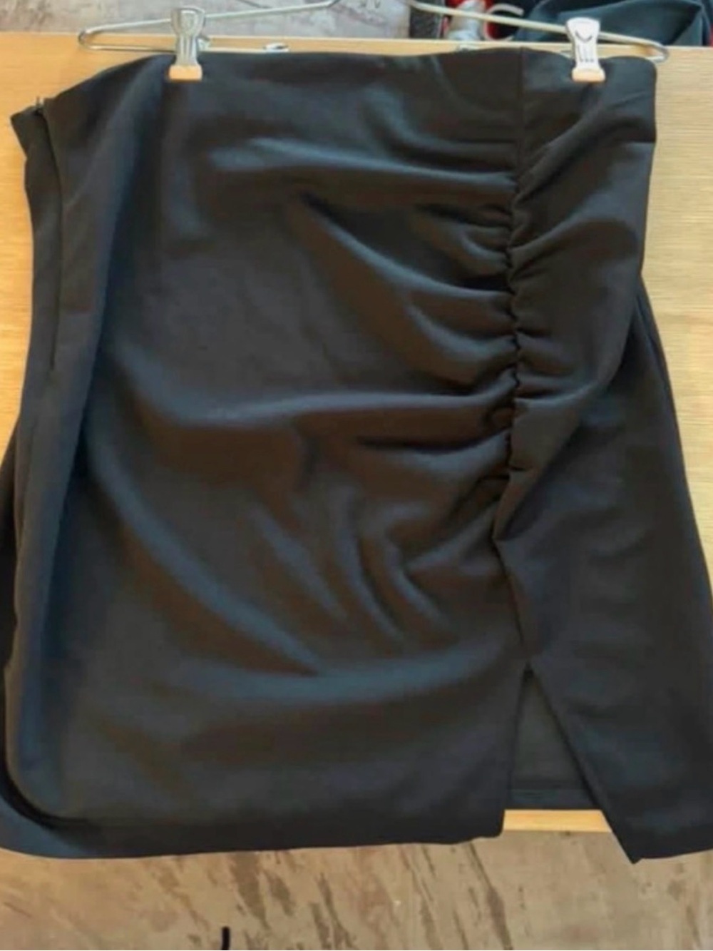 SHEIN Black Ruched Mini Skirt